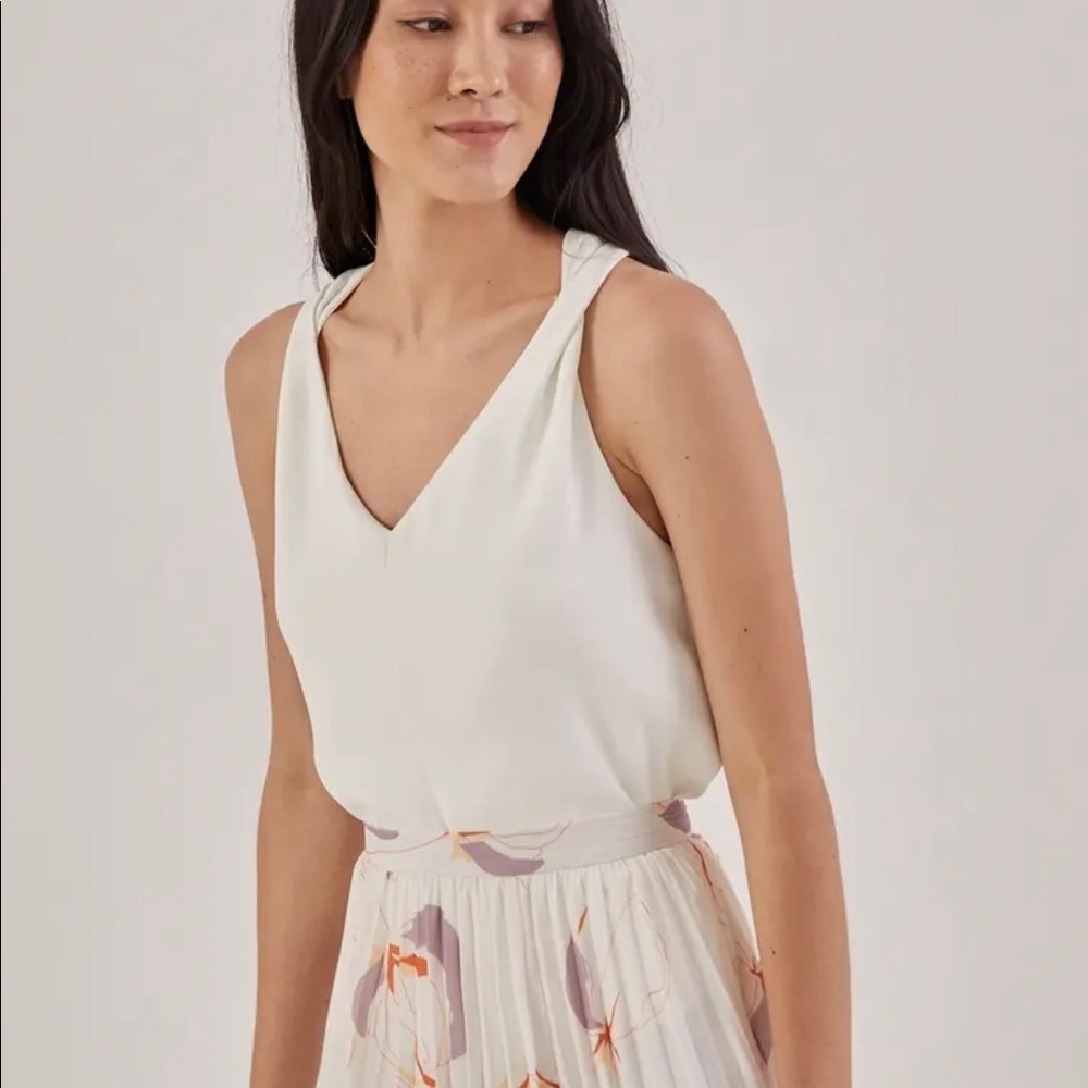 Brand new white pleated work top